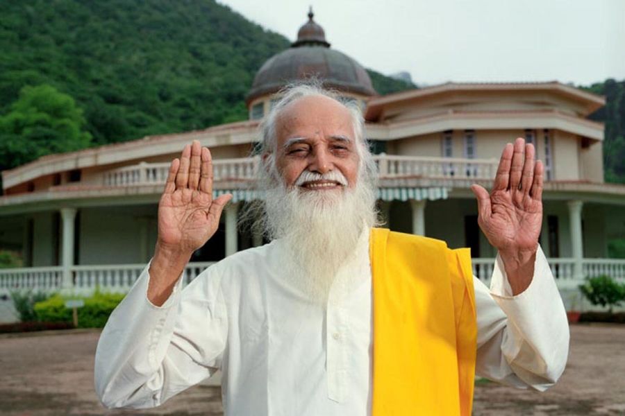 A blessing image of Vethathiri Maharishi